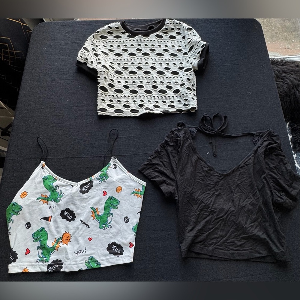 Lot of 3 Women’s Shein Cropped Tops Size Small